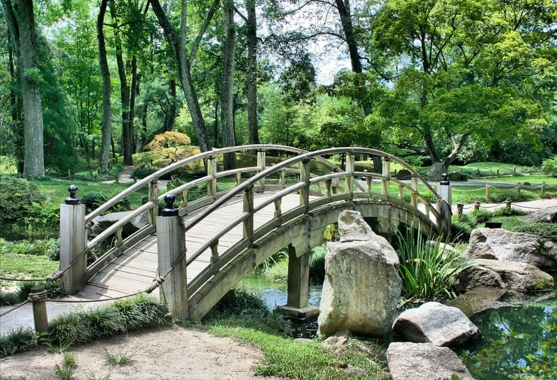 Stone Lantern in Japanese Garden